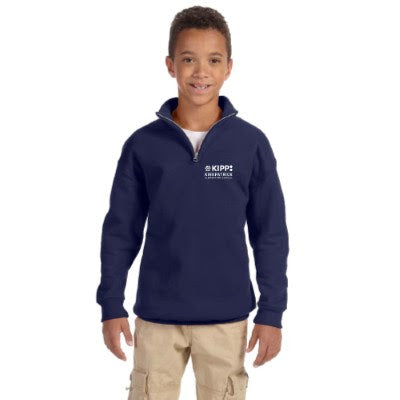 Navy Twisted Colours 1/4 Zip - Benjamin's Menswear