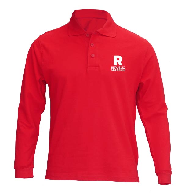 Red Long Sleeve Polo